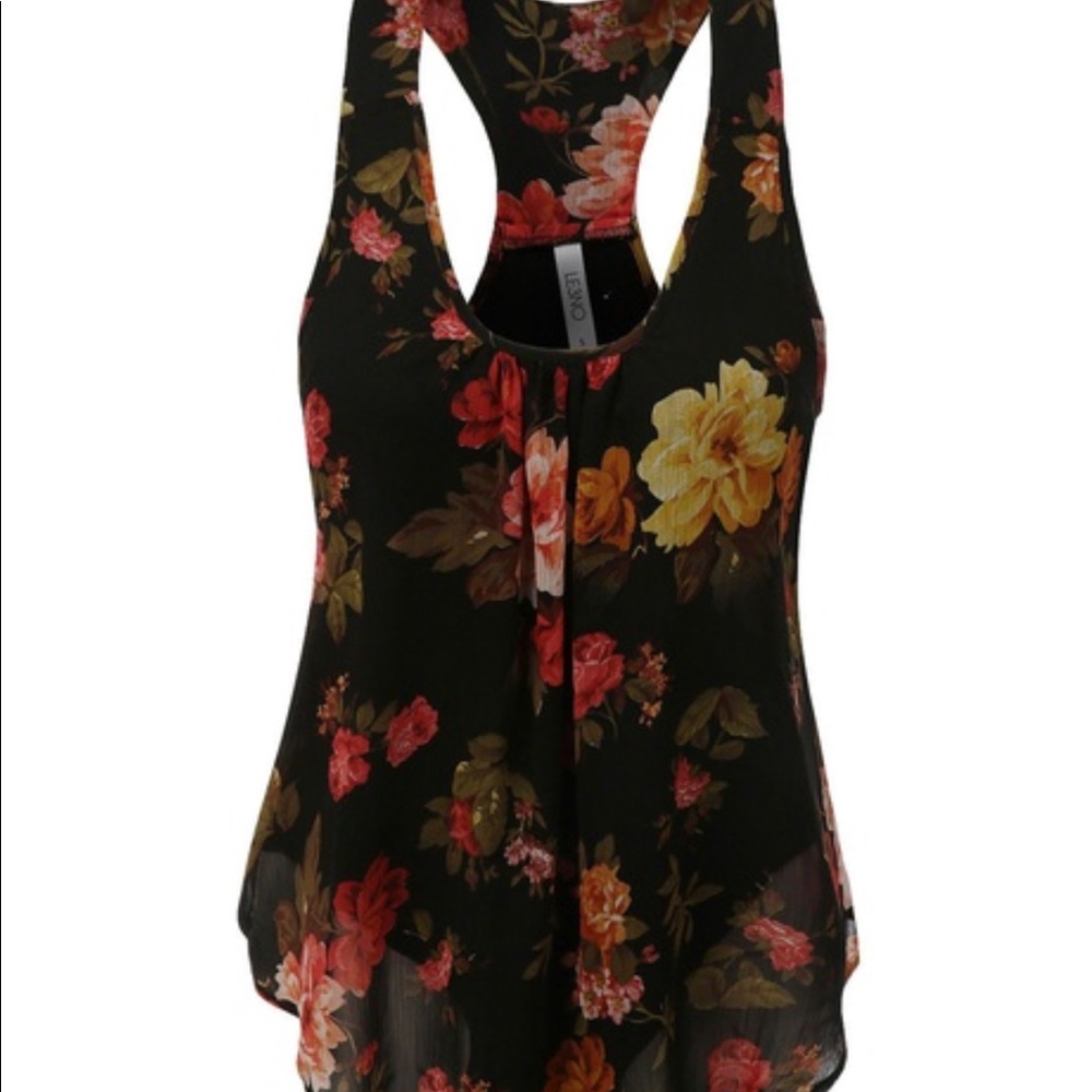 NWT Black Flowy Women’s Racer back Tank - Picture 4 of 5